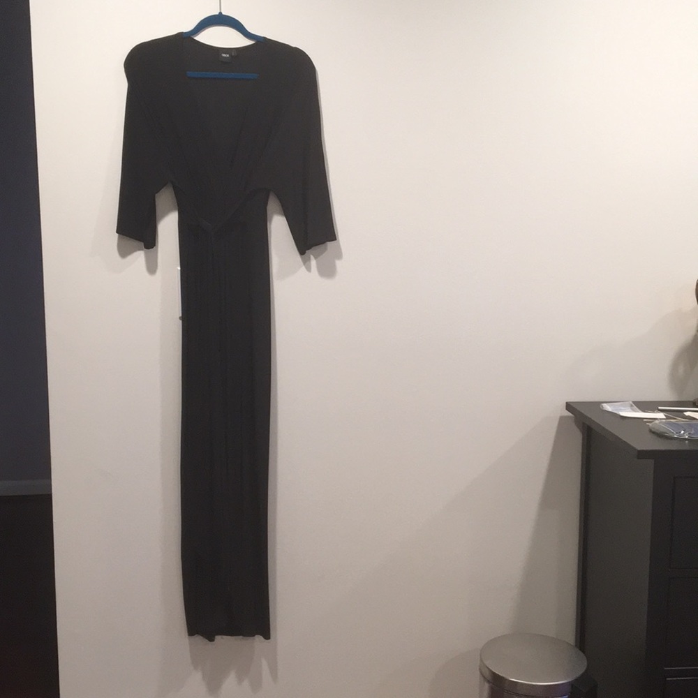 ASOS black maxi dress with side slit